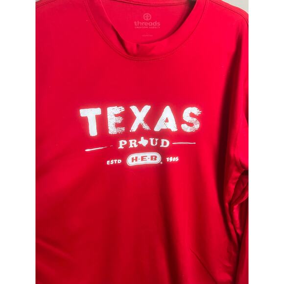 HEB Texas Red Long Sleeve Shirt Comfort Casual Work Sz L - Picture 5 of 16